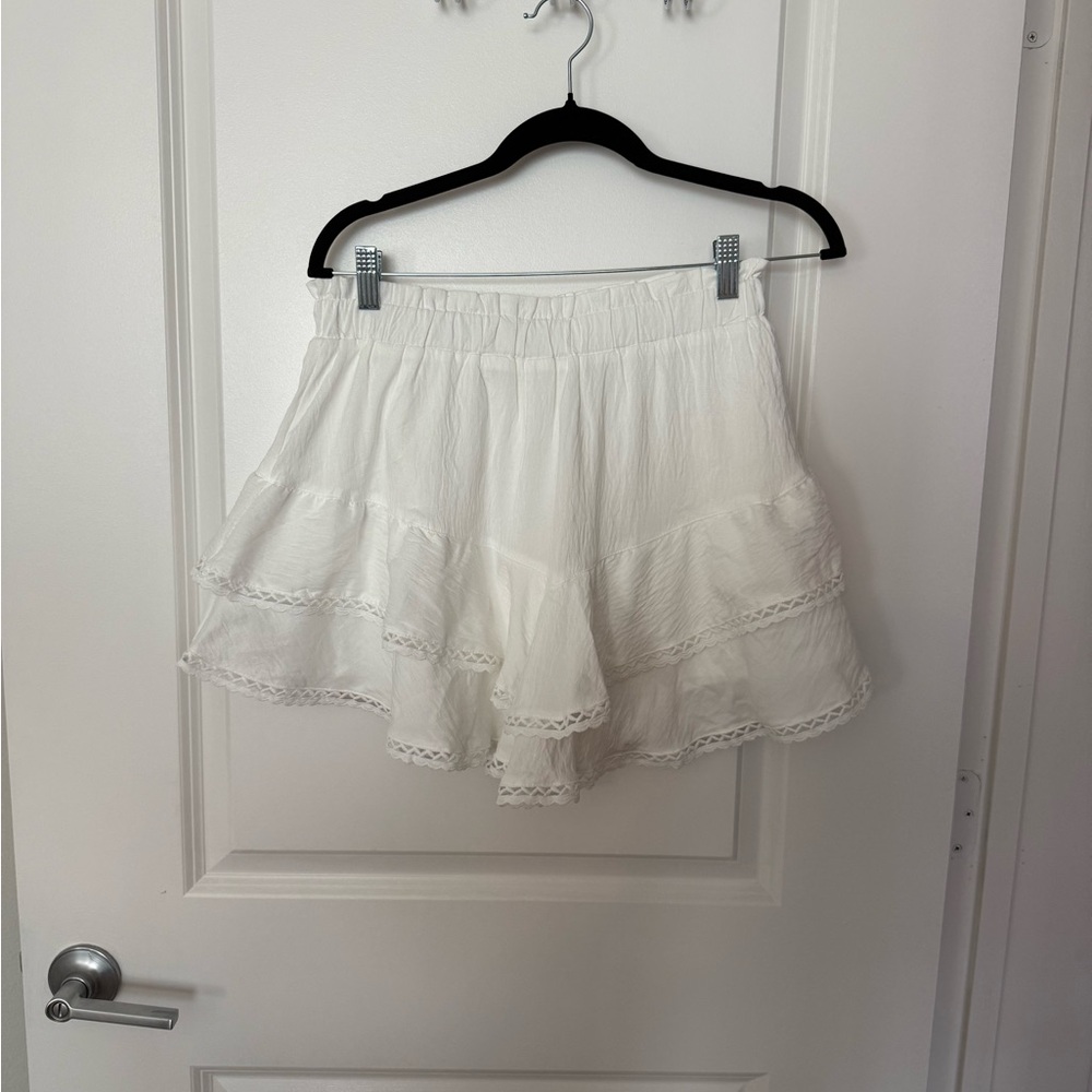 White ruffle skort